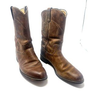 Justin Boots Jackson 3714 Leather Roper Cowboy Western Chestnut Womens 7.5